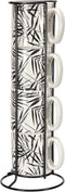 Secret de Gourmet Koffie mokken/bekers Botanic - lichtgroen - 4x stuks in rekje - Keramiek - glans afwerking - 240 ml - 7 x 8 cm