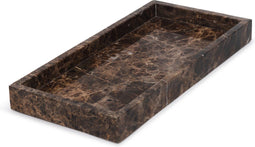 MOOISA - Marmer Dienblad - Tray bruin 15x30cm - rond marmer dienblad - vierkant marmer dienblad - decoratie schaal - tapasplank - serveerplank