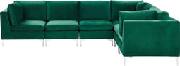 EVJA - Hoekbank 6-zits - Groen - Linkerzijde - 300 cm - Fluweel