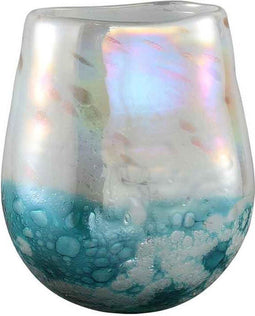 PTMD Mersh Ovale Vaas - 21 x 16 x 23,5 cm - Glas - Blauw