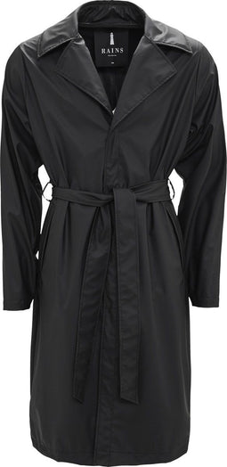 Rains Overcoat 1255 - Overjas Dames - Waterdicht - Zwart - Maat M/L