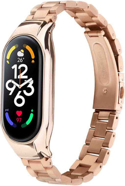 imoshion Bandje met Horlogeband inkorter - Geschikt voor Xiaomi Mi Band 7 - imoshion Stalen band inkliksysteem - Rosé Goud