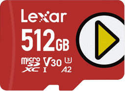 Lexar Play 512GB - microSDXC UHS-I - Leessnelheid 150MB/s - Rood