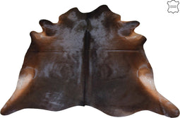 J-Line tapijt Koeienvel - leer - donkerbruin