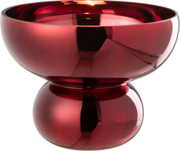 J-Line windlicht op voet afgerond - glas - donkerrood