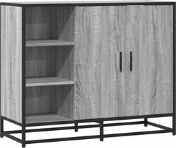 vidaXL - Dressoir - 92x35x76 - cm - bewerkt - hout - grijs - sonoma - eikenkleurig