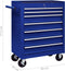 vidaXL - Gereedschapswagen - met - 7 - lades - blauw