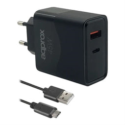 Approx! APPUSBWALL45W - Oplader - USB-C en USB-A - EU-stekker