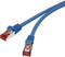Renkforce RF-4979746 RJ45 Netwerkkabel, patchkabel CAT 6 S/FTP 1.00 m Blauw Snagless, Vergulde steekcontacten, Vlambestendig 1 stuk(s)