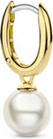 TI SENTO Dames Oorbellen - 925 zilver - Parel met geel verguld - 7939YP