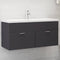 vidaXL - Wastafelkast - 100x38,5x46 - cm - bewerkt - hout - grijs