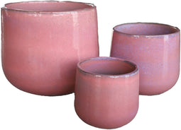 PTMD Dairsai Pink Glazed Round Ceramic Pot SV3