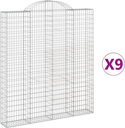 vidaXL - Schanskorven - 9 - st - gewelfd - 200x30x220/240 - cm - ijzer