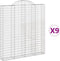 vidaXL - Schanskorven - 9 - st - gewelfd - 200x30x220/240 - cm - ijzer