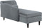 LUIRO - Chaise longue - Lichtgrijs - Rechterzijde - Fluweel