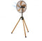 Domo DO8146 - Statiefventilator - 5 metalen bladen - Houten look - Hoogte 1,4m