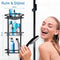 Happy Goods Doucherek - 3 Laags - Zelfklevend - RVS - Zwart - Draagcapaciteit 35 kg (2 haken)