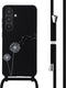 imoshion Hoesje Geschikt voor Samsung Galaxy S24 Hoesje Met Koord - imoshion Siliconen design hoesje met koord - Zwart / Dandelion Black