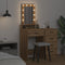 vidaXL - Kaptafel - met - LED-verlichting - - - Artisan - Eiken, - 50x41x140 - cm