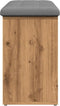 vidaXL - Schoenenbank - 102x32x50 - cm - bewerkt - hout - artisanaal - eikenkleur