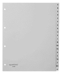 Quantore - Tabbladen A4 4-gaats 20-delig met alfabet breed PP | 10 stuks