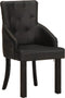 vidaXL - Eetkamerstoelen - 2 - st - echt - geitenleer - zwart