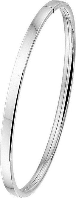 The Jewelry Collection - Bangle Dop Vlakke Buis 4 x 60 mm - 925 Zilver