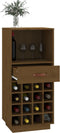 vidaXL - Wijnkast - 45x34x100 - cm - massief - grenenhout - honingbruin