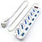 Ewent EW3932 - Stekkerdoos - 6x Geaarde stekkers - 2500W - Wit - 5 meter