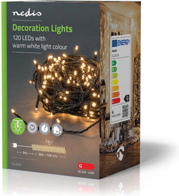 Nedis - Kerstverlichting - 120 LED's - Warm Wit - 9.00 m - Licht effecten: 7 - Binnen & Buiten