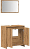 vidaXL - 2-delige - Badkamermeubelset - bewerkt - hout - artisanaal - eikenkleur
