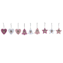 Kerst Decoratie Set DKD Home Decor Polyester (22 x 8 x 1 cm) (3 Stuks)
