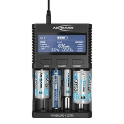 Ansmann Powerline 4 Ultra - Universele oplader - Voor 1.2V NiMH en 3.7V Li-Ion batterijen - 4 slots