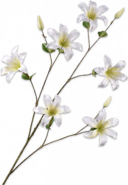 Silk-ka Kunstbloem-Zijden Bloem Clematis Tak Crème 114 cm