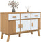 vidaXL - Dressoir - OLDEN - 114x43x73,5 - cm - massief - grenenhout - wit - en - bruin
