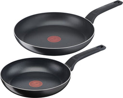 Tefal Easy Cook & Clean - Koekenpannenset - Ø24 en Ø28 cm - Anti-aanbaklaag - Aluminium - Zwart