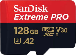 SanDisk Extreme Pro - microSDXC 128GB - 200/90 MB/s A2 C10 V30 UHS-I U3 (2024)