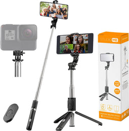 Studio ME - Selfiestick Universeel - Tripod 100 cm - 360° Rotatie - Bluetooth Afstandsbediening - Zwart