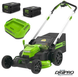 DEPA / Greenworks 60 Volt zelf aangedreven accu grasmaaier GD60LM61K4X, 51-cm Incl. 2x 4AH Accu & La
