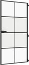vidaXL - Binnendeur - smal - 102,5x201,5 - cm - gehard - glas - en - aluminium - zwart