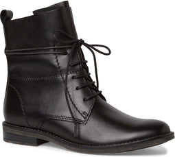 MARCO TOZZI MT Feel and Leather - Dames Lace Boot Flat - Leer - Zwart - Maat 38