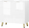 EUGAD Wastafelonderkast Wit Hoogglans - 60 x 60 x 30 cm - 2 Deuren