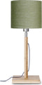 GOOD&MOJO Tafellamp Fuji - Groen/Bamboe - Ø18cm - Scandinavisch,Bohemian