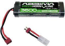 Absima NiMH accupack 7.2 V 3600 mAh Aantal cellen: 6 Hardcase T-bussen, Tamiya-bus