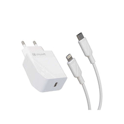 Muvit Oplader - 20 W - USB-C en Lightning - Wit
