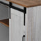 vidaXL - Dressoir - HALDEN - met - schuifdeur - 80x40x80 - cm - massief - hout - wit