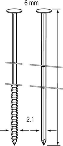 Dutack Fasteners Coilnagel 2,5x65mm draadgebonden verzinkt glad