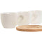 Set van 6 kopjes met schotel Home ESPRIT Wit Natuurlijk Bamboe Porselein 220 ml