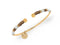 Scmyk BG-260 - Armband - Goud plated met lichtbruin en gebroken wit draad - Goudkleurig
