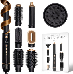 Sansbeauté® 8-in-1 Airstyler - Multistyler - 8 Opzetstukken - Zwart
